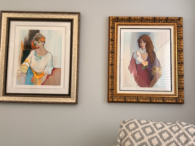 Paintings on the wall of Heather’s writing room